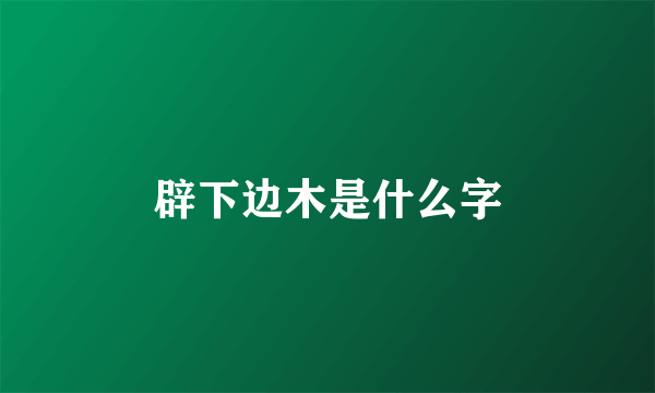 辟下边木是什么字
