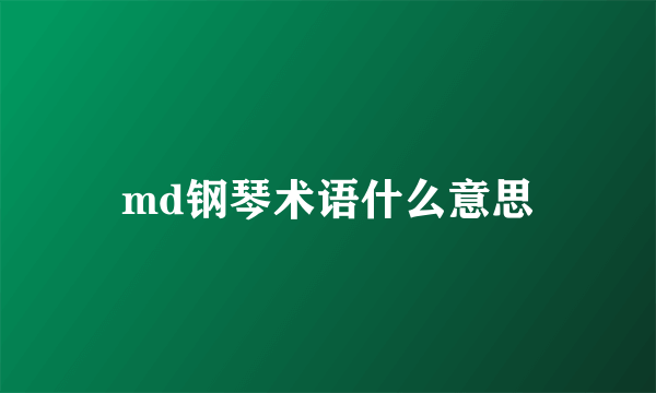 md钢琴术语什么意思