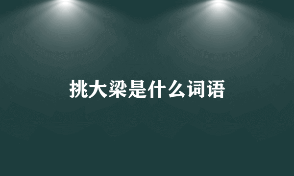 挑大梁是什么词语