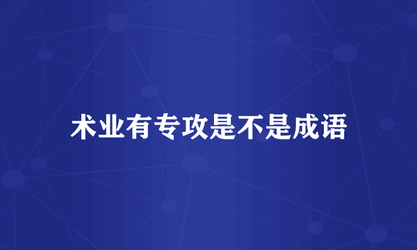 术业有专攻是不是成语