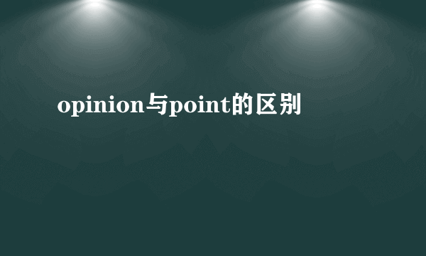 opinion与point的区别