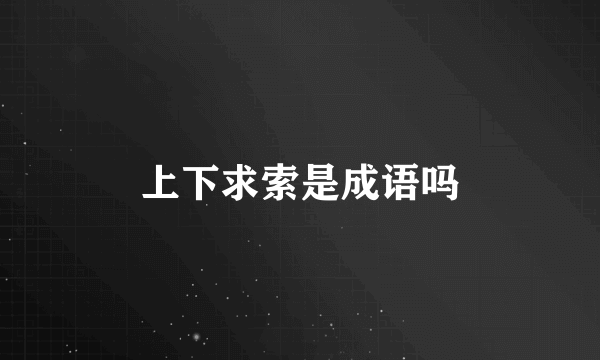 上下求索是成语吗