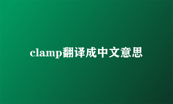 clamp翻译成中文意思
