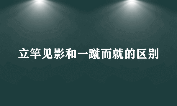 立竿见影和一蹴而就的区别