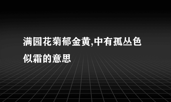 满园花菊郁金黄,中有孤丛色似霜的意思