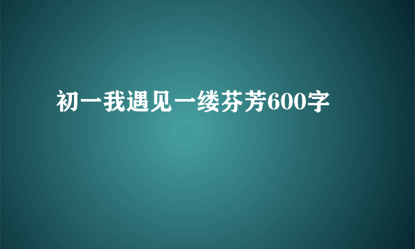 初一我遇见一缕芬芳600字