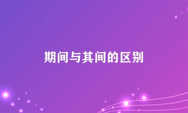 期间与其间的区别