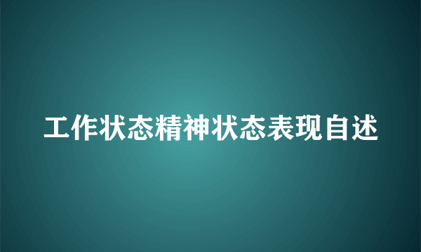 工作状态精神状态表现自述