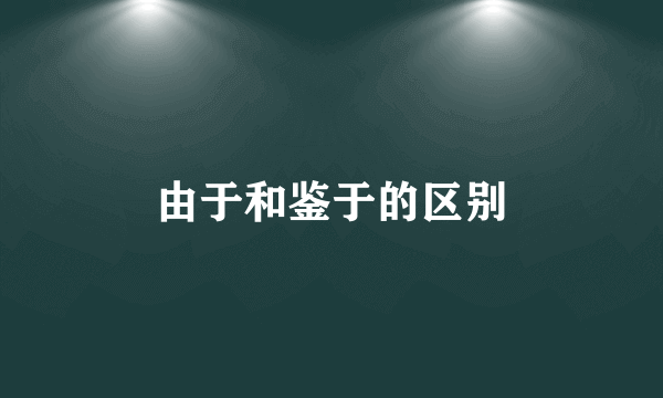 由于和鉴于的区别