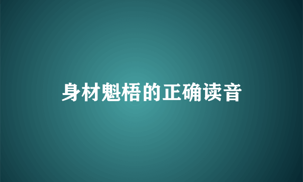 身材魁梧的正确读音