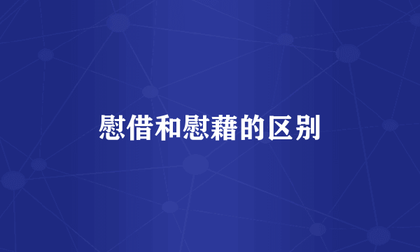 慰借和慰藉的区别