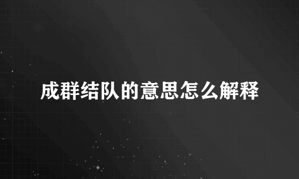 成群结队的意思怎么解释