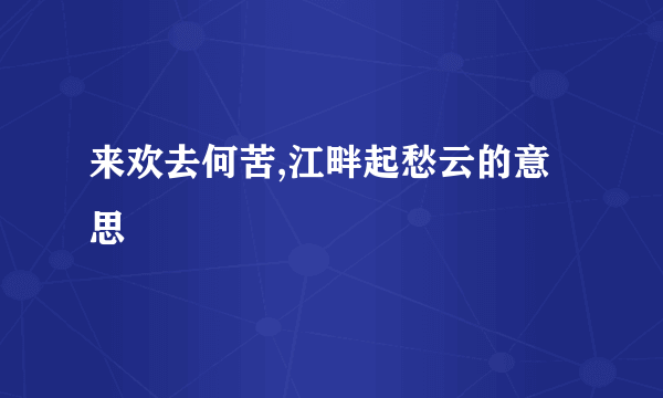 来欢去何苦,江畔起愁云的意思