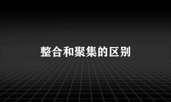 整合和聚集的区别