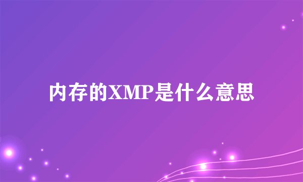 内存的XMP是什么意思