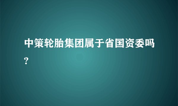 中策轮胎集团属于省国资委吗?