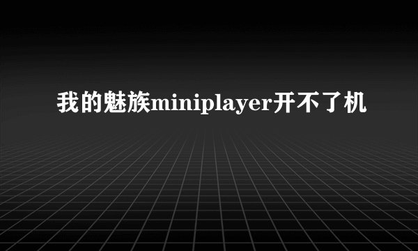 我的魅族miniplayer开不了机