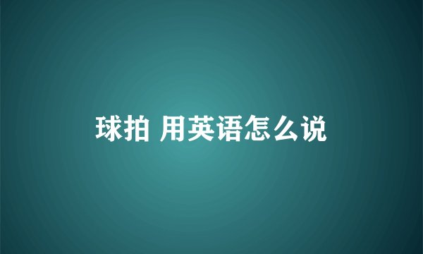 球拍 用英语怎么说