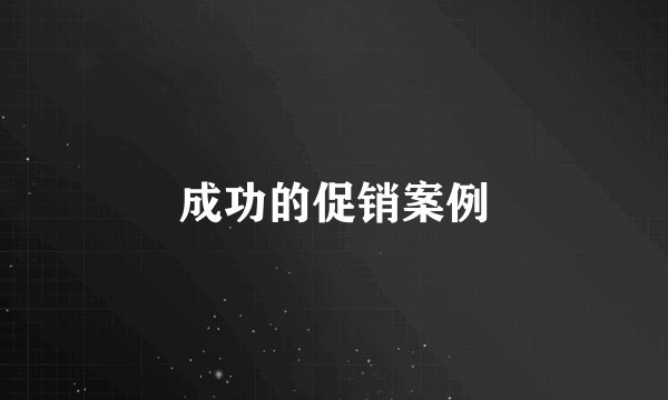 成功的促销案例