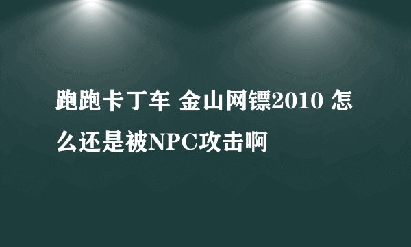 跑跑卡丁车 金山网镖2010 怎么还是被NPC攻击啊