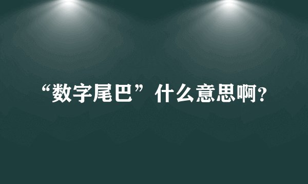 “数字尾巴”什么意思啊？