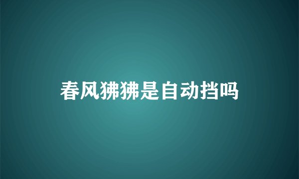 春风狒狒是自动挡吗