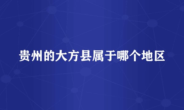贵州的大方县属于哪个地区