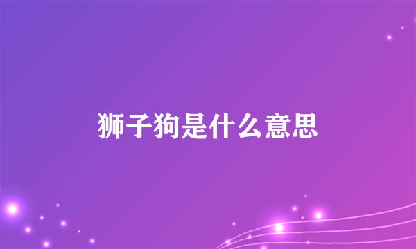 狮子狗是什么意思