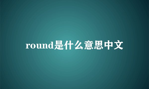 round是什么意思中文