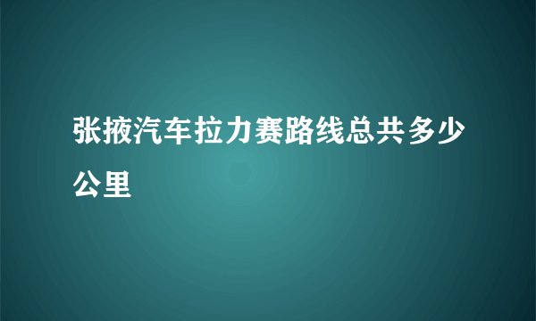 张掖汽车拉力赛路线总共多少公里