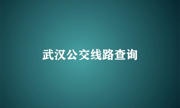 武汉公交线路查询