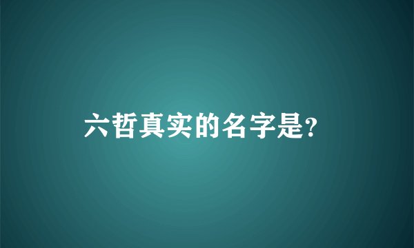 六哲真实的名字是？