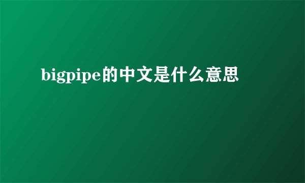 bigpipe的中文是什么意思