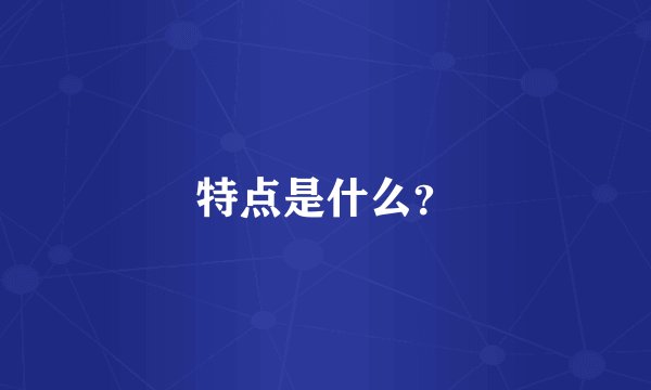 特点是什么？