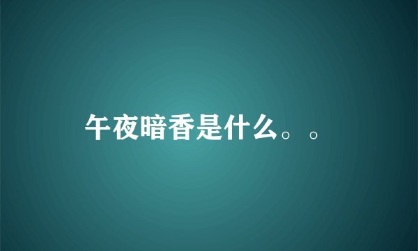 午夜暗香是什么。。
