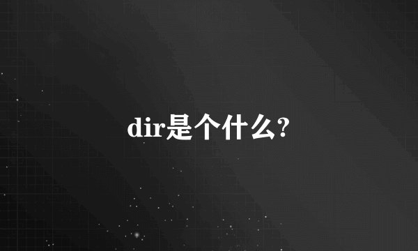 dir是个什么?