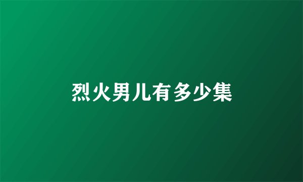 烈火男儿有多少集