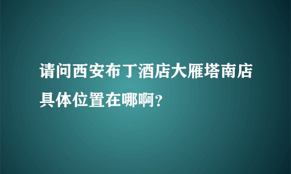 请问西安布丁酒店大雁塔南店具体位置在哪啊？