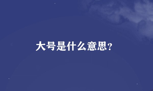 大号是什么意思？