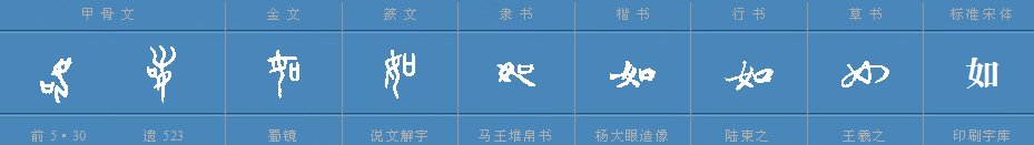 “如”字的组词有哪些?