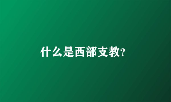 什么是西部支教？