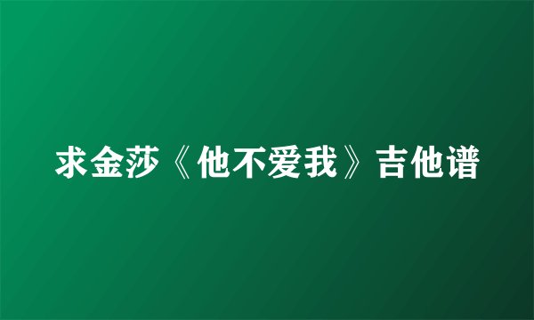 求金莎《他不爱我》吉他谱