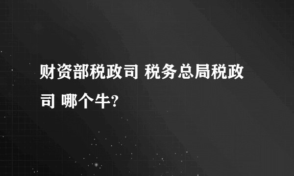 财资部税政司 税务总局税政司 哪个牛?