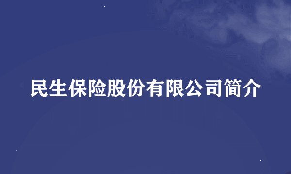 民生保险股份有限公司简介