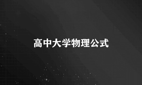 高中大学物理公式