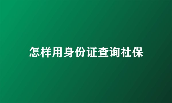 怎样用身份证查询社保