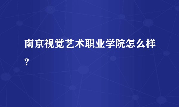 南京视觉艺术职业学院怎么样？