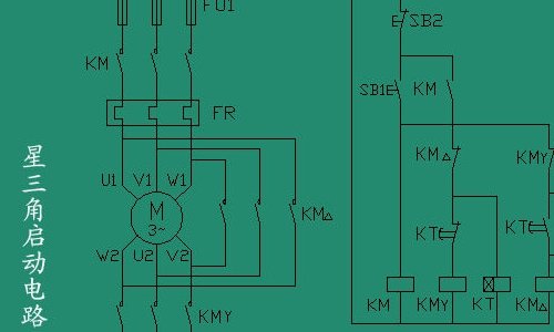 要个星三角启动的接线图 要简单易懂的