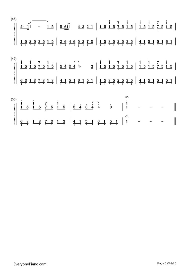 一路向北简谱版