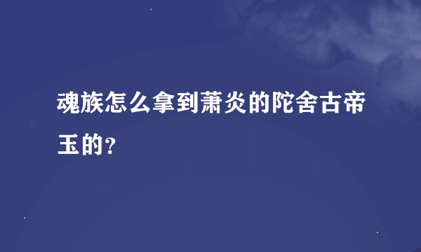 魂族怎么拿到萧炎的陀舍古帝玉的？